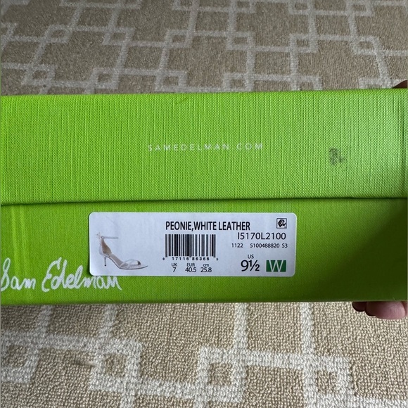 NIB Sam Edelman Peonie Kitten Heel Sandal White Leather Ankle Strap Resort 9.5 - Picture 17 of 17